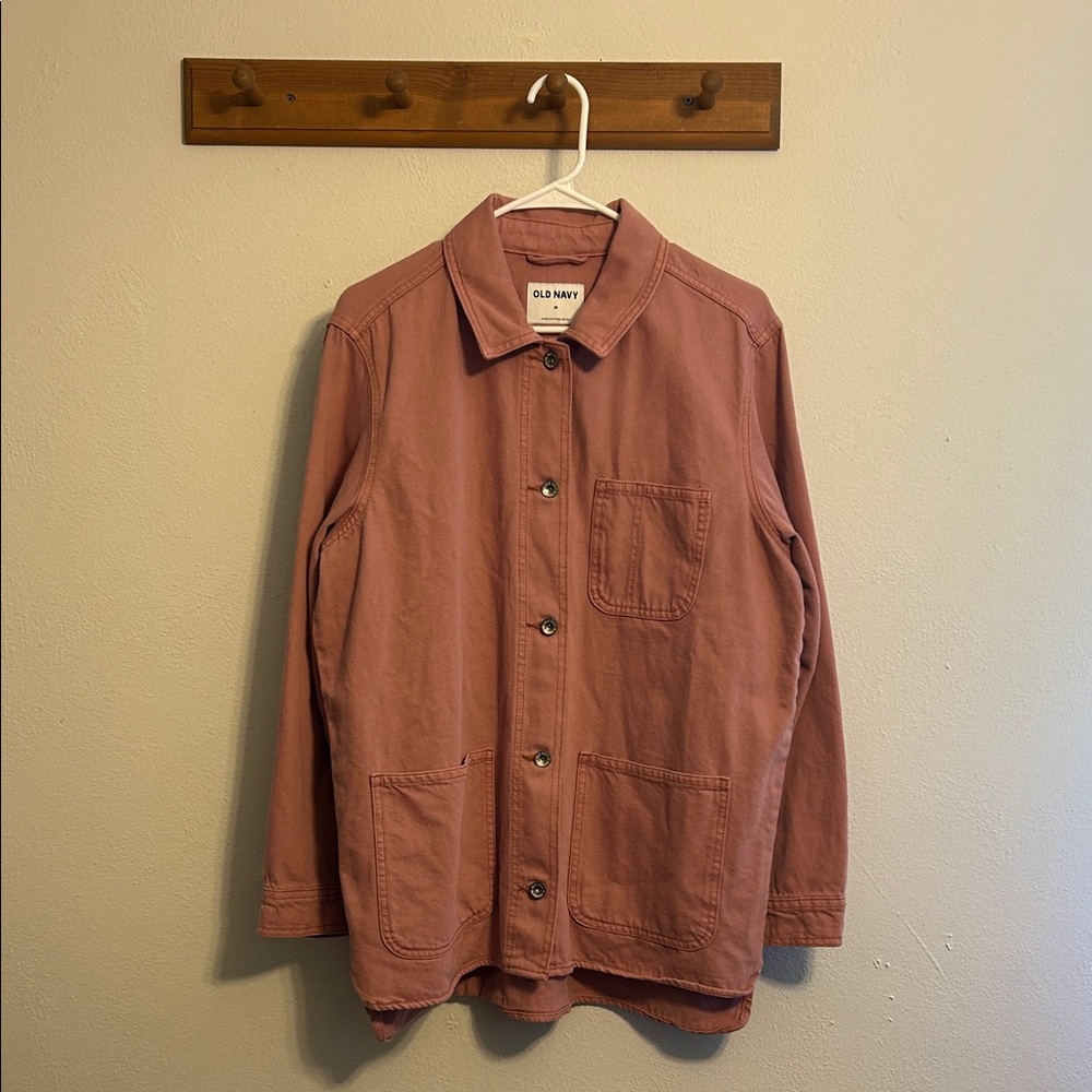 Old Navy Dusty Rose Button-Front Utility Jacket